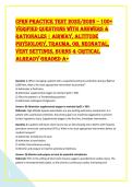 CFRN PRaCtiCe test 2025&sol;2026 &ndash; 100&plus; &NewLine;VeRiFied QuestioNs with aNsweRs & &NewLine;RatioNales &vert; aiRway&comma; altitude &NewLine;Physiology&comma; tRauma&comma; oB&comma; NeoNatal&comma; &NewLine;VeNt settiNgs&comma; BuRNs & CRitiCal &NewLine;alReady gRaded a&plus; 