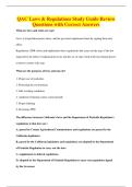 QAC Laws & Regulations Study Guide Review&NewLine;Questions with Correct Answers