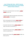Level 4 Written Skills Study - MGCCC Nursing &NewLine;Test Newest 2026 Questions and Correct Detailed &NewLine;Answers Already Graded A&plus; 