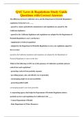 QAC Laws & Regulations Study Guide&NewLine;Questions with Correct Answers