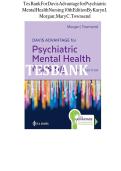 Updated Latest 2026&ndash;2027 Davis Advantage for Psychiatric Mental Health Nursing 10th Edition by Karyn I&period; Morgan and Mary C&period; Townsend Test Bank Nursing Psychiatric Mental Health Nursing Comprehensive Chapter by Chapter Exam Questions with Verified Answers f