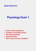 Human Physiology Exam 1 Comprehensive Questions & Answers &vert; Verified Answers &vert; 2026-2027 PDF