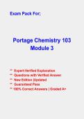 Portage CHEM 103 General Chemistry Module 3 Exam Questions & Answers &vert; Verified Answers &vert; 2026-2027 PDF