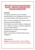 AHIP 2027 Final Exam Actual Questions Answers &ndash; Medicare Certification Pass Guarantee &lpar;Updated PDF&rpar;