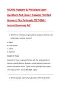 MCPHS Anatomy & Physiology Exam &NewLine;Questions And Correct Answers &lpar;Verified &NewLine;Answers&rpar; Plus Rationale 2027 Q&A&vert; &NewLine;Instant Download Pdf 