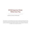 NYCHA Supervisor Painter Written Exam Prep Questions & Answers with Rationales&vert; Latest Update