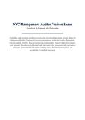 NYC Management Auditor Trainee Exam&NewLine;Questions & Answers with Rationales&vert; Latest Update