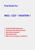 WGU C237 Taxation I Objective Assessment &lpar;OA&rpar; Practice Questions & Verified Answers &vert; Latest 2026-2027 PDF