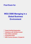 WGU D080 Managing in a Global Business Environment Objective Assessment &lpar;OA&rpar; Practice Questions & Verified Answers &vert; Latest 2026-2027 PDF