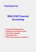 WGU D102 Financial Accounting Objective Assessment &lpar;OA&rpar; Practice Questions & Verified Answers &vert; Latest 2026-2027 PDF