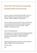 Patho-NSG 120 Final Exam study guide Questions With Correct Answers 