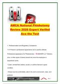 AMCA National Phlebotomy Certification &lpar;PTC&rpar; Review 2026 &vert; 44-Page Study Guide &vert; Key Topics&colon; Professionalism&comma; Infection Control&comma; Venipuncture&comma; Patient Identification&comma; CLSI&comma; OSHA & Specimen Collection &vert; American Medical Certification Association &lpar;AMCA&rpar;