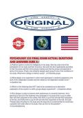 PSYCHOLOGY 255 FINAL EXAM ACTUAL QUESTIONS AND ANSWERS SURE