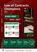 Law of Contracts Champions &lpar;3&rpar;&NewLine;Verified Exam Questions and Answers Latest Update 2026&sol;2027