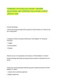 FORENSIC PSYCHOLOGY EXAM 1 REVIEW QUESTIONS AND VERIFIED SOLUTIONS LATEST UPDATE 2026