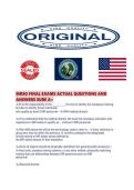 MRSO FINAL EXAMS ACTUAL QUESTIONS AND ANSWERS SURE 