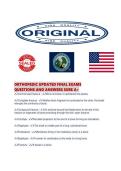 ORTHOPEDIC UPDATED FINAL EXAMS QUESTIONS AND ANSWERS SURE 