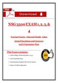 NSG 3500 EXAM 1&comma; 2&comma; 3&comma; & 4 QUESTIONS WITH COMPLETE SOLUTIONS 