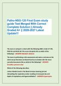 Patho-NSG-120 Final Exam study &NewLine;guide Test Merged With Correct &NewLine;Complete Solution &vert;&vert; Already &NewLine;Graded A&plus; &vert;&vert; 2026-2027 Latest &NewLine;Update&excl;&excl;&excl;
