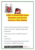LCDC TX Exam 2026 &vert; 400&plus; Exam Questions & Verified Answers &vert; Key Topics&colon; DSM-5&comma; Texas LCDC&comma; Ethics&comma; Assessment&comma; Pharmacology&comma; Treatment Planning & Case Management &vert; Texas Licensed Chemical Dependency Counselor Certification