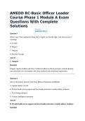 AMEDD RC-Basic Officer Leader Course Phase 1 Module A Exam Questions With Complete Solutions