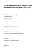 CERTIFIED FIRE INVESTIGATOR EXAM QUESTIONS AND ANSWERS VERIFIED LATEST UPDATE 2026