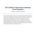 NYC Certified IT Administrator &lpar;Database&rpar; Exam Preparation &NewLine;Questions & Answers with Rationales&vert; Latest Update&NewLine;