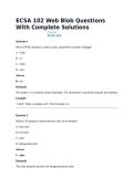 ECSA 102 Web Blob Questions With Complete Solutions