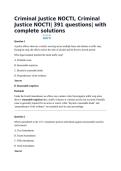 Criminal Justice NOCTI&comma; Criminal Justice NOCTI&vert; 391 questions&vert; with complete solutions