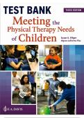 Test Bank Meeting the Physical Therapy Needs of Children 3rd Edition Susan K&period; Effgen Alyssa LaForme Fiss &vert; Complete Teaching &plus; Assessment Resources &vert; ISBN 9780803697270 &vert; Pediatric PT & Child Development Disabilities 2026&sol;2027