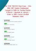 NSG 3130&sol; NSG3130 Final Exam &ndash; &lpar;New 2026&sol; 2027 Update&rpar; Fundamental Concepts & Skills for Nursing Practice II Review &vert; Questions & Answers &vert; Grade A&vert; 100&percnt; Correct &lpar;Verified Solutions&rpar;- Galen