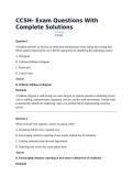 CCSH- Exam Questions With Complete Solutions