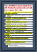 TNCC 9th Edition Exam Preparation&colon; &NewLine;300 Practice Questions with Verified &NewLine;Answers and Rationales 