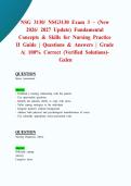 NSG 3130&sol; NSG3130 Exam 3 &ndash; &lpar;New 2026&sol; 2027 Update&rpar; Fundamental Concepts & Skills for Nursing Practice II Guide &vert; Questions & Answers &vert; Grade A&vert; 100&percnt; Correct &lpar;Verified Solutions&rpar;- Galen