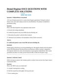Dental Hygiene OSCE QUESTIONS WITH COMPLETE SOLUTIONS