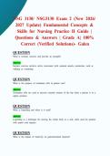 NSG 3130&sol; NSG3130 Exam 2 &lpar;New 2026&sol; 2027 Update&rpar; Fundamental Concepts & Skills for Nursing Practice II Guide &vert; Questions & Answers &vert; Grade A&vert; 100&percnt; Correct &lpar;Verified Solutions&rpar;- Galen