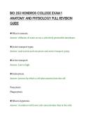 BIO 253 HONDROS COLLEGE EXAM 1&NewLine;ANATOMY AND PHYSIOLOGY FULL REVISION&NewLine;GUIDE&NewLine;