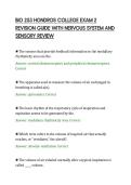 BIO 253 HONDROS COLLEGE EXAM 2&NewLine;REVISION GUIDE WITH NERVOUS SYSTEM AND&NewLine;SENSORY REVIEW