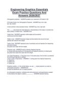 Engineering Graphics Essentials&NewLine;Exam Practice Questions And&NewLine;Answers 2026&sol;2027