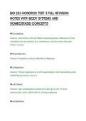 &NewLine;BIO 253 HONDROS TEST 3 FULL REVISION&NewLine;NOTES WITH BODY SYSTEMS AND&NewLine;HOMEOSTASIS CONCEPTS