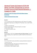 Advanced Trauma Life Support &lpar;ATLS&rpar; 11th Edition Test Bank&colon; 150 Questions & Answers &lpar;Verified Answers&rpar; With Detailed Rationales &vert;&vert; Complete A&plus; Guide