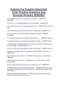 Engineering Graphics Essentials&NewLine;Exam Practice Questions And&NewLine;Accurate Answers 2026&sol;2027