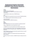 Engineering Graphics Essentials&NewLine;2026&sol;2027 Exam Review Questions&NewLine;And Answers