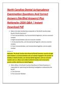 North Carolina Dental Jurisprudence &NewLine;Examination Questions And Correct &NewLine;Answers &lpar;Verified Answers&rpar; Plus &NewLine;Rationales 2026 Q&A &vert; Instant &NewLine;Download Pdf 