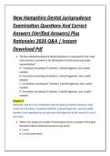 New Hampshire Dental Jurisprudence &NewLine;Examination Questions And Correct &NewLine;Answers &lpar;Verified Answers&rpar; Plus &NewLine;Rationales 2026 Q&A &vert; Instant &NewLine;Download Pdf 