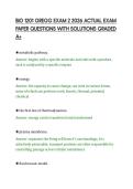 BIO 1201 GREGG EXAM 2 2026 ACTUAL EXAM&NewLine;PAPER QUESTIONS WITH SOLUTIONS GRADED&NewLine;A&plus;