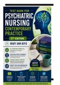 Test Bank for Psychiatric Nursing Contemporary Practice 5th Edition&comma; Mary Ann Boyd&comma; All Chapters Complete With Exam Questions & Answers&period;pdf&NewLine;&NewLine;