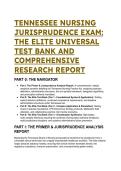 The Elite Tennessee Nursing Jurisprudence Exam Test Bank 2026 &sol;2027 S-Tier Study Guide&comma; Law Primer & 20&plus; QA Rationales