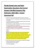 Florida Dental Laws and Rules &NewLine;Examination Questions And Correct &NewLine;Answers &lpar;Verified Answers&rpar; Plus &NewLine;Rationales 2026 Q&A &vert; Instant &NewLine;Download Pdf 