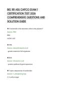 BIO 181 ASU CAPCO EXAM 1&NewLine;CERTIFICATION TEST 2026&NewLine;COMPREHENSIVE QUESTIONS AND&NewLine;SOLUTION GUIDE&NewLine;